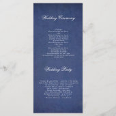 バーラップレースとサンフラワーズネイビー結婚式 プログラム (裏面)