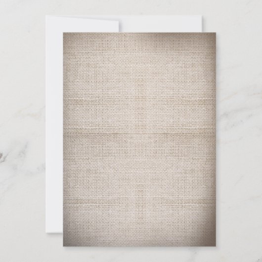 バーラップレースのストリングライト素朴なブライダルシャワー 招待状 (裏面)