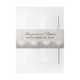 バーラップレースのビンテージウェディングベリーバンド 招待状ベリーバンド