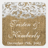 バーラップレースの国でステッカーの馬靴を好む スクエアシール (正面)