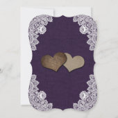 バーラップレースひまわりパープル結婚式招待状 招待状 (裏面)