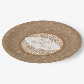 バーラップレースウッド素朴ズ結婚ブライダルシャワー ペーパープレート (アングル)