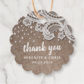 バーラップレースグリッターラス結婚トの感謝していユーズ フェイバータグ (正面)