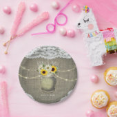 バーラップレースサンフラワーズ&デイジーメイスンジャー結婚ズ ペーパープレート (パーティー)