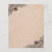 バーラップレースサンフラワーバジェット結婚式招待状 (裏面)