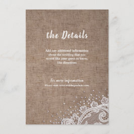 バーラップレースシルバーグリッターラス結婚ト詳細 エンクロージャーカード