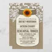 バーラップレースメイスンジャールリハーサルディナー招待状 招待状 (正面/裏面)