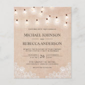 バーラップレースライツバジェット結婚式招待状 (正面)