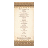 バーラップレース素朴ウッドサンフラワー結婚式 プログラム (裏面)