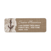 バーラップレース&いかり航海のビーチブライダルシャワー ラベル (正面)