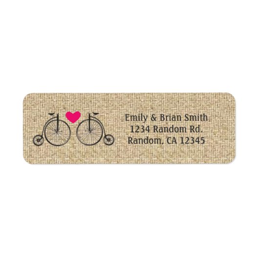 バーラップヴィンテージバイクカスタム差出人住所ラベル ラベル (正面)
