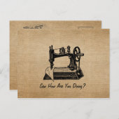 バーラップヴィンテージ裁縫加工 ポストカード (正面/裏面)