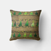 バーラップ及びヤーンは木のプリントを刺繍しました クッション (裏面)