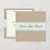 バーラップ及びレースの真新しくカスタマイズ可能な保存日付 セーブザデート (正面/裏面)