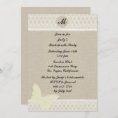 バーラップ及びレースモノグラムバチェロレッテ招待状 招待状 (正面/裏面)