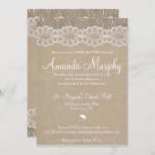 バーラップ及びヴィンテージレースベビーシャワー招待状 招待状 (正面/裏面)