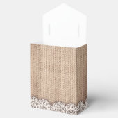 バーラップ及びヴィンテージレース結婚式の引き出物箱 フェイバーボックス (オープン)