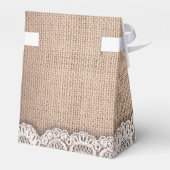 バーラップ及びヴィンテージレース結婚式の引き出物箱 フェイバーボックス (裏面サイド)