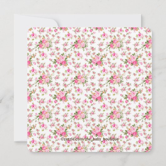 バーラップ女性のカーボーイベビーシャワーフローラカリコ 招待状 (裏面)