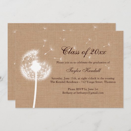 バーラップ最高のウィズズ卒業招待状 招待状 (正面/裏面)