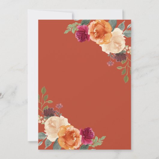 バーラップ焼きオレンジフローラパンプキン結婚ズ セーブザデート (裏面)