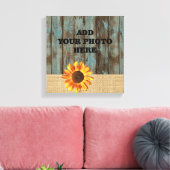 バーラップ納屋の木のヒマワリの国 キャンバスプリント (インサイチュ (リビング))