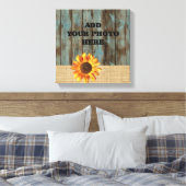 バーラップ納屋の木のヒマワリの国 キャンバスプリント (インサイチュ (寝室))