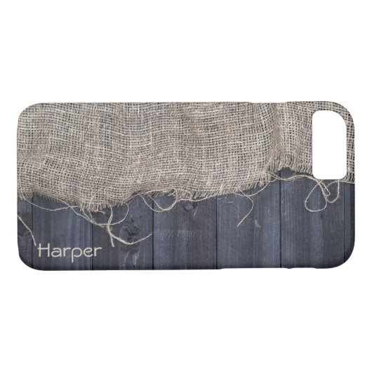 バーラップ素朴とバーンウッドと名前をカスタムする Case-Mate iPhoneケース (裏面(横))