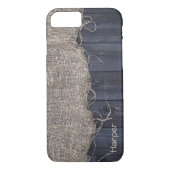 バーラップ素朴とバーンウッドと名前をカスタムする Case-Mate iPhoneケース (裏面)