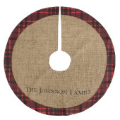 バーラップ素朴とレッドプレイド ブラッシュドポリエステルツリースカート (正面)