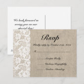 バーラップ素朴とレースRSVPポストカード インビテーションポストカード (正面/裏面)