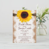 バーラップ素朴ひまわりブライダルシャワー招待状 招待状 (スタンド正面)