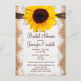 バーラップ素朴ひまわりブライダルシャワー招待状 招待状