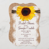 バーラップ素朴ひまわりブライダルシャワー招待状 招待状 (正面/裏面)