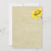 バーラップ素朴ひまわりブライダルシャワー 招待状 (裏面)