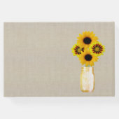 バーラップ素朴イエローフローラメイスンジャー結婚ズ ゲストブック (裏面)