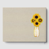 バーラップ素朴イエローフローラメイスンジャー結婚ズ ゲストブック (裏面)