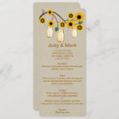 バーラップ素朴イエローメイソンジャースメニューカード メニュー (正面/裏面)