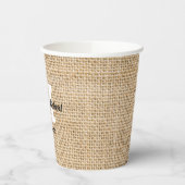 バーラップ素朴ウェディングレセプションカスタムモノグラム 紙コップ (左)