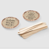 バーラップ素朴ウッドライト結婚式 プログラムファン ハンドファン (組立なし)