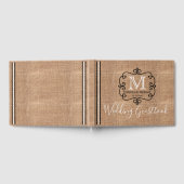 バーラップ素朴カントリーウェディングモノグラム ゲストブック (全面)