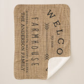 バーラップ素朴カントリーウェルカムトゥーファーマハウンドゥー シェルパブランケット (正面)