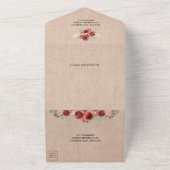 バーラップ素朴カントリーマルサラフローラ開花結婚ズ オールインワン招待状 (外側)