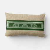 バーラップ素朴グリーンベアーピネコン枕 ランバークッション (裏面)