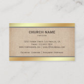 バーラップ素朴ゴールドフォイルイエスキリスト十字架 名刺 (裏面)