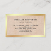 バーラップ素朴ゴールドフォイルサクソフォーン音楽先生 名刺 (裏面)