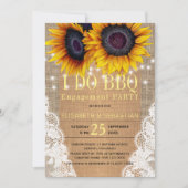 バーラップ素朴サンフラワーライトとレース私はBBQをする 招待状 (正面)