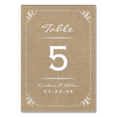 バーラップ素朴シックなテーブル番号 テーブルナンバー (正面)