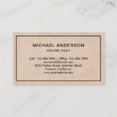 バーラップ素朴ジェット機飛行機パイロット 名刺 (裏面)