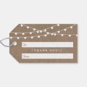 バーラップ素朴ストリングライトの結婚コレクション ギフトタグ (裏面横)